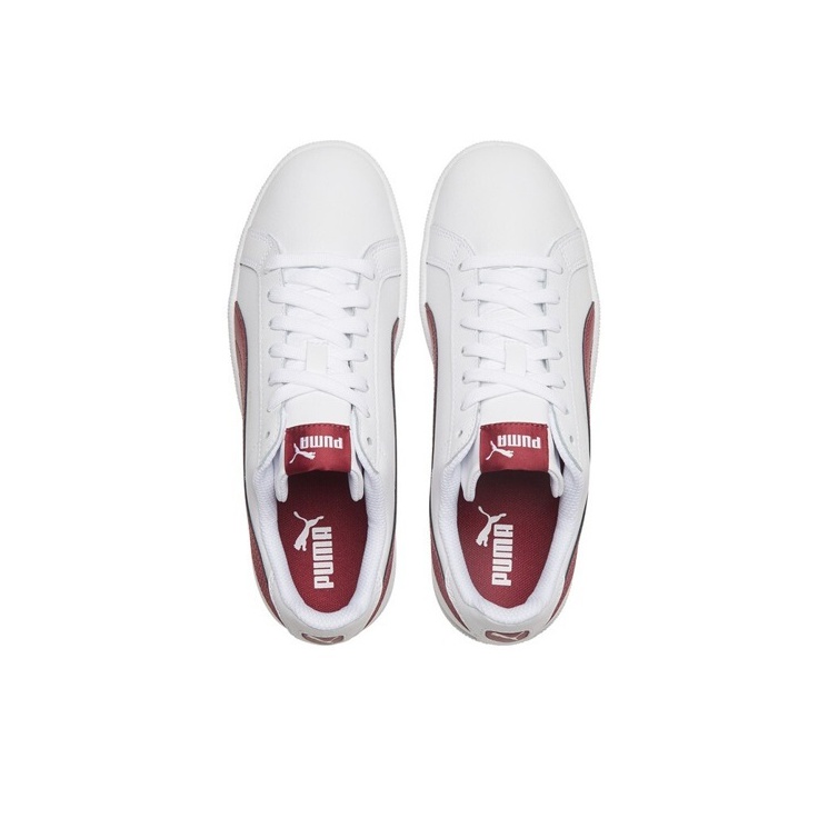 Puma Smash Leather White Tibetan Red - вид спереди