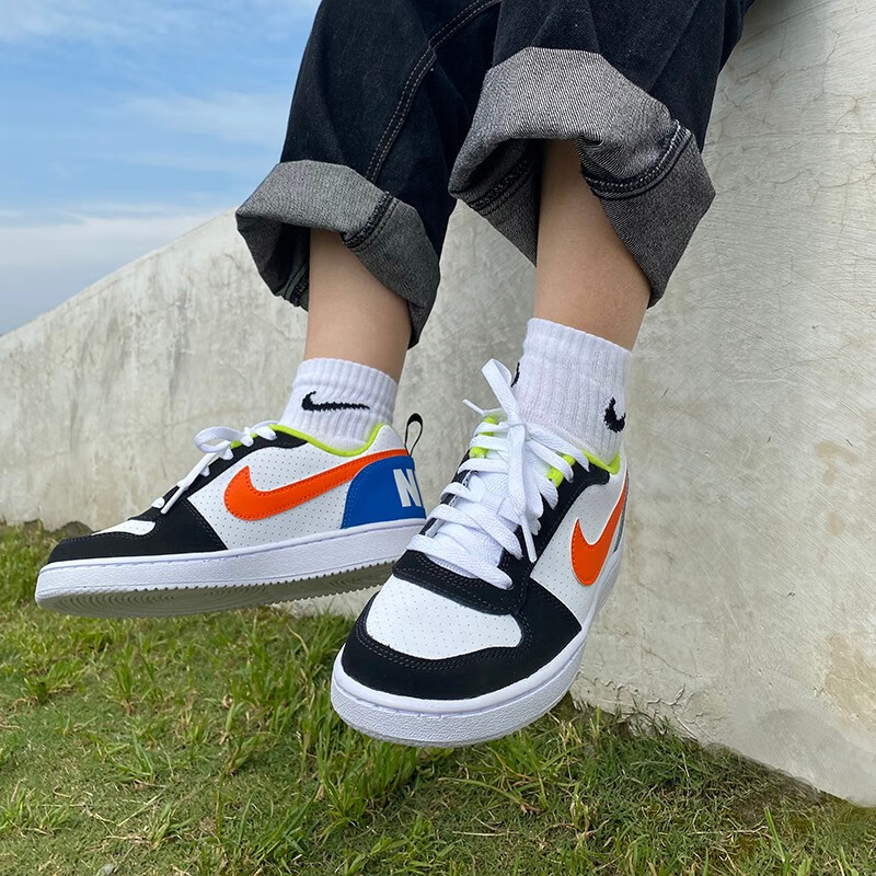 Nike Court Borough Low GS "White Orange" - вид сзади