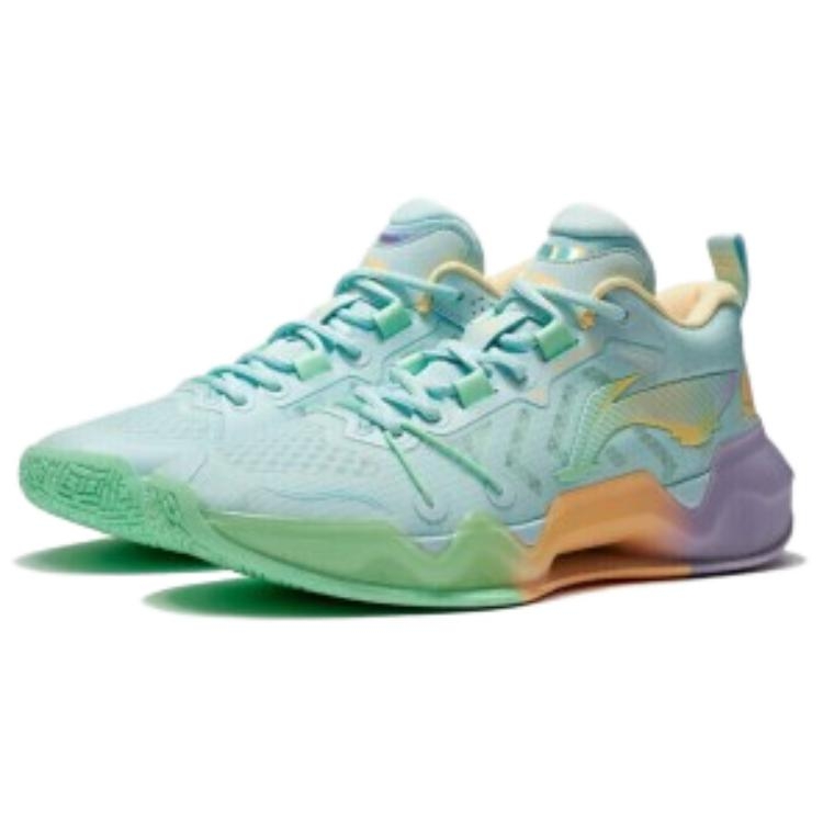 Li-Ning Liren 2 Low Aqua Blue/Neon Pink Green - вид спереди