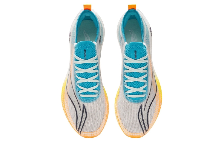 Li-Ning Feidian 2 Elite Light Aqua Blue/Standard White/Orange - вид сзади