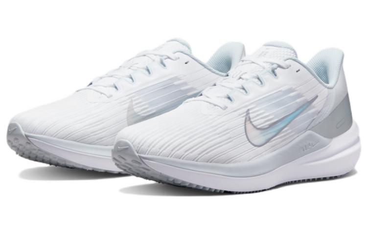 Nike Air Winflo 9 White Metallic Silver - вид спереди