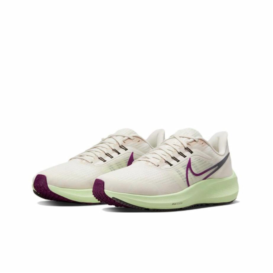 Nike Air Zoom Pegasus 39 Light Orewood Brown/Red Plum-Sail-Barely Volt - вид спереди