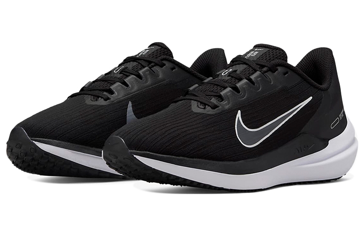 Nike Air Winflo 9 Black Dark Smoke Grey - вид спереди