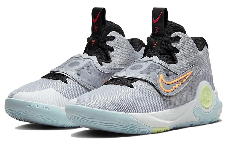 Nike KD Trey 5 X EP 'Grey Volt Crimson' - front view
