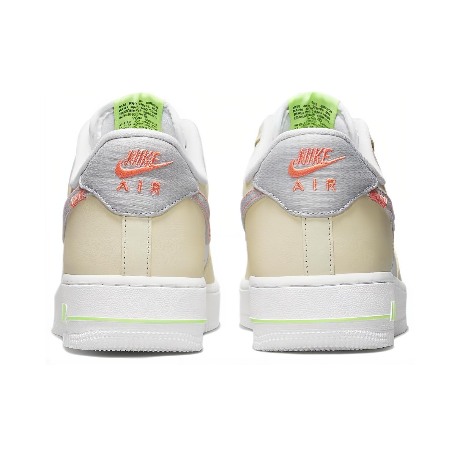 Nike Air Force 1 Low Stitch White Tan Neon - подошва