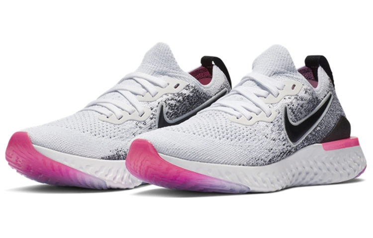 Nike Epic React Flyknit 2 Oreo Pink - вид спереди