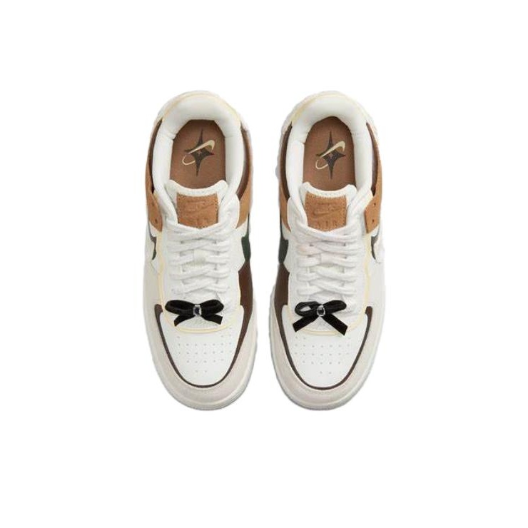 Nike Air Force 1 Low Shadow White Beige Brown Natural - вид сзади