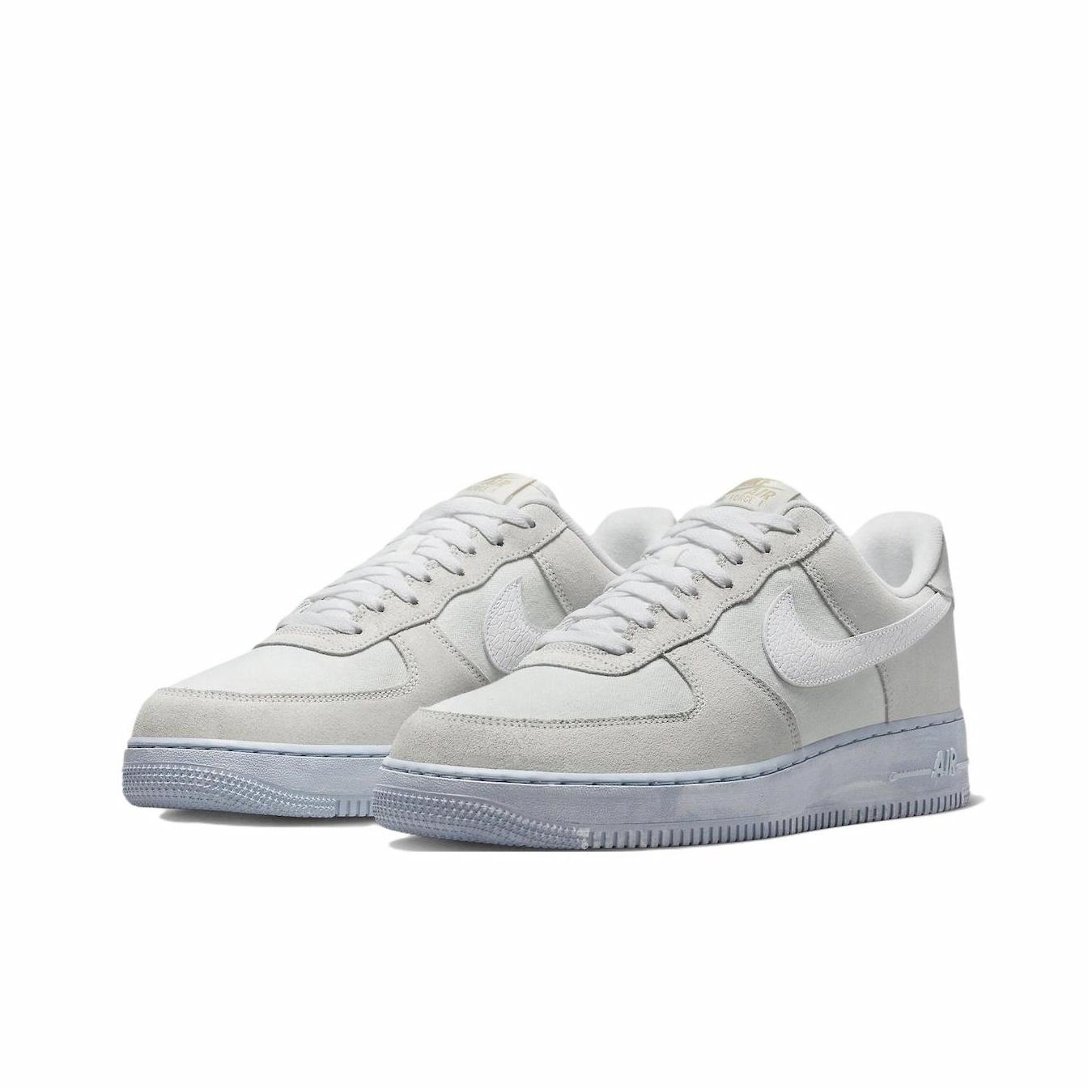 Nike Air Force 1 Low '07 LV8 EMB Summit White Blue Whisper - вид спереди