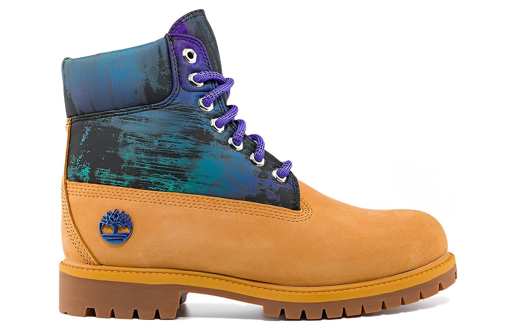 Timberland Premium 6 Inch Blue Yellow Boots - вид с внутренней стороны