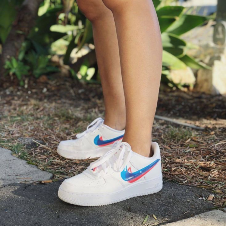 Nike Air Force 1 I Low LV8 KSA GS 3D Glasses White Blue Hero Crimson - вид с внутренней стороны