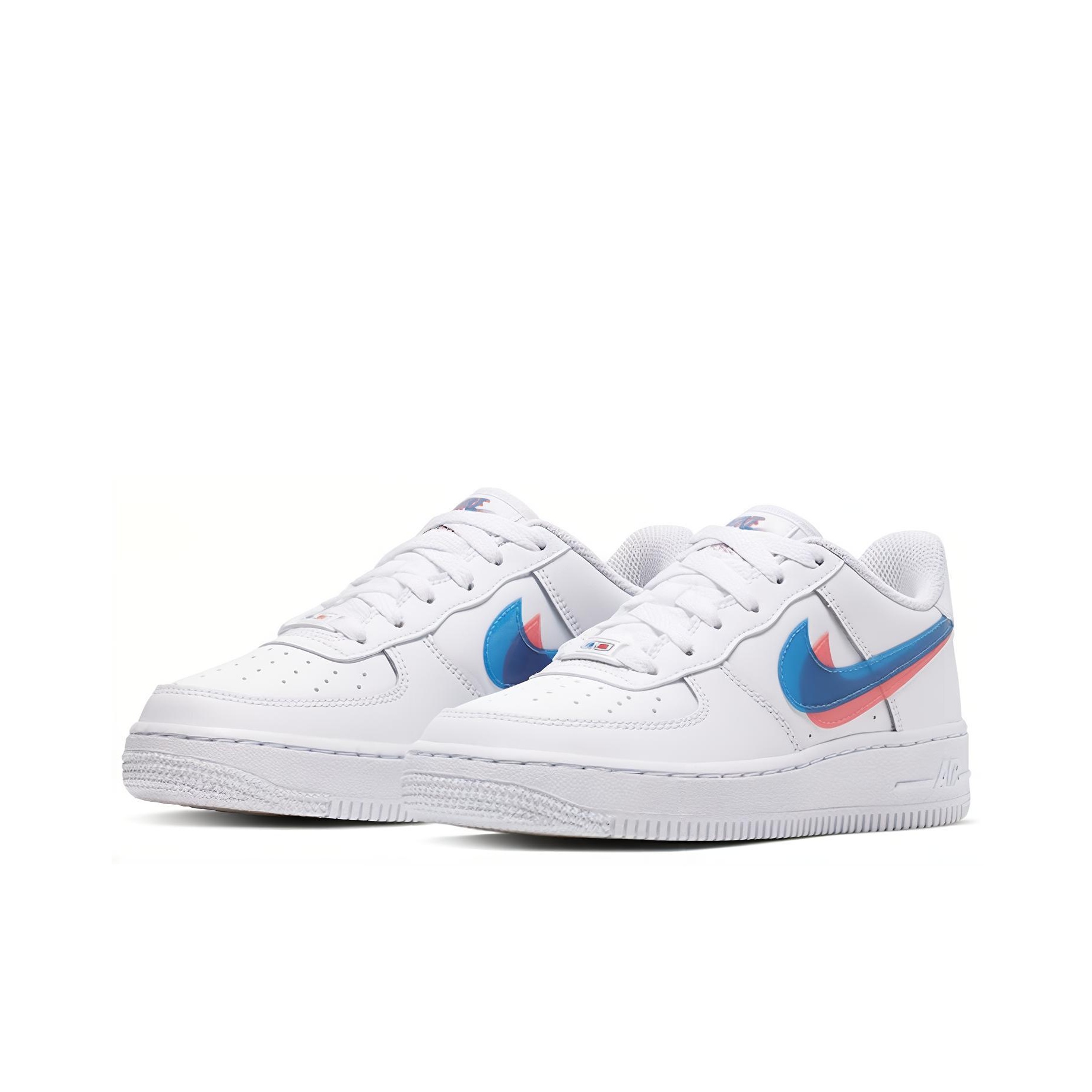 Nike Air Force 1 I Low LV8 KSA GS 3D Glasses White Blue Hero Crimson - вид сзади