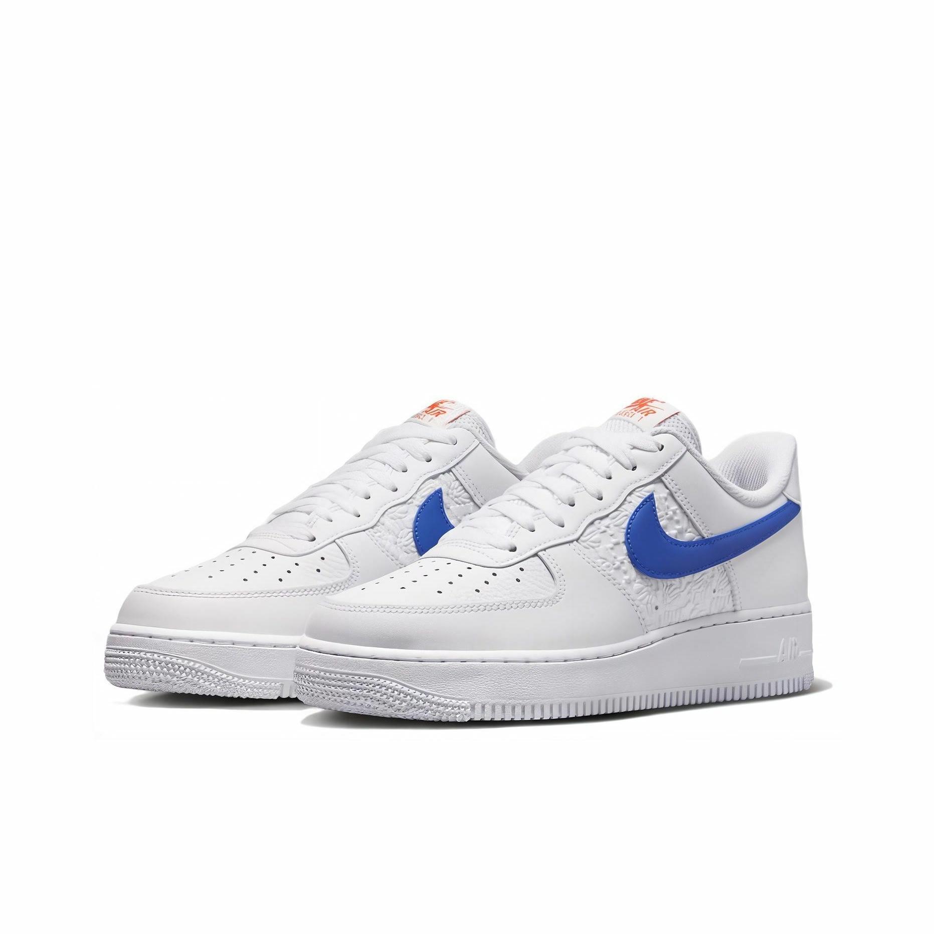 Nike Air Force 1 07 Trainers HOOPS WHITE RACER BLUE - вид спереди