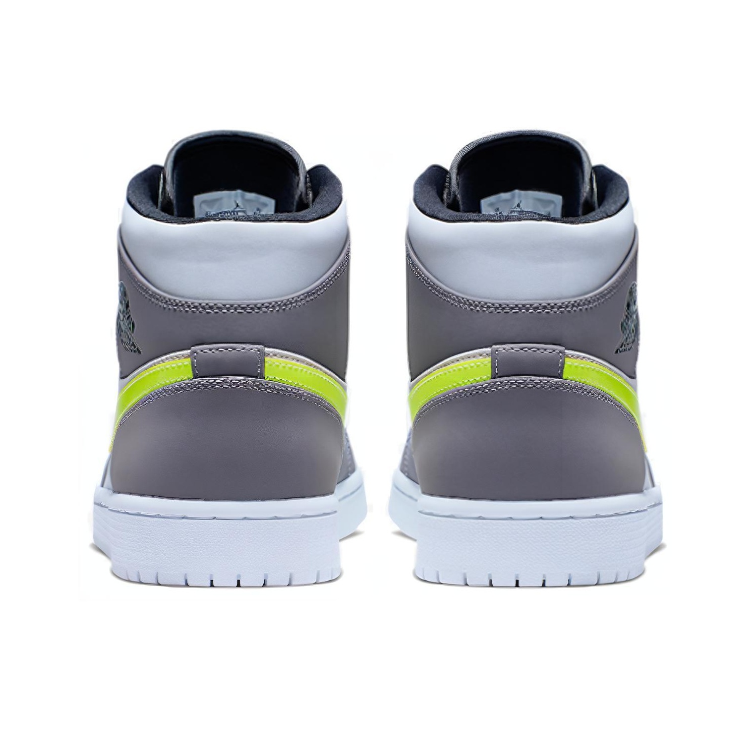 Jordan Air Jordan 1 Mid Neon Yellow Grey - вид сзади