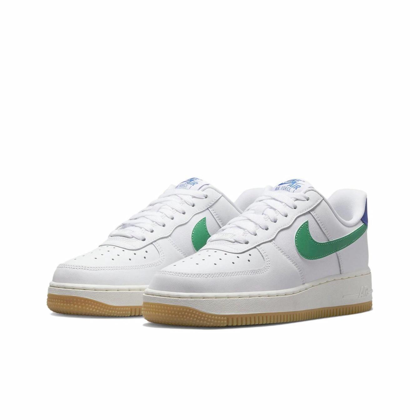 Nike Air Force 1 07 White Stadium Green Game Royal - вид спереди