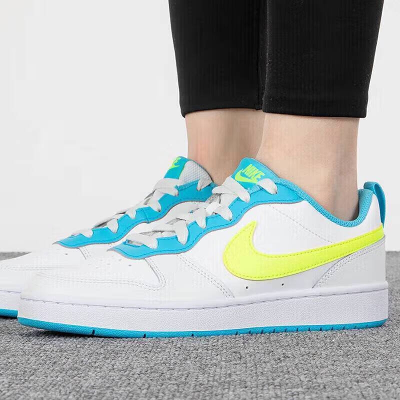 Nike Court Borough Low 2 GS 'White Baltic Blue Volt' - view from the inside