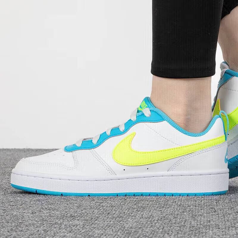 Nike Court Borough Low 2 GS 'White Baltic Blue Volt' - front view