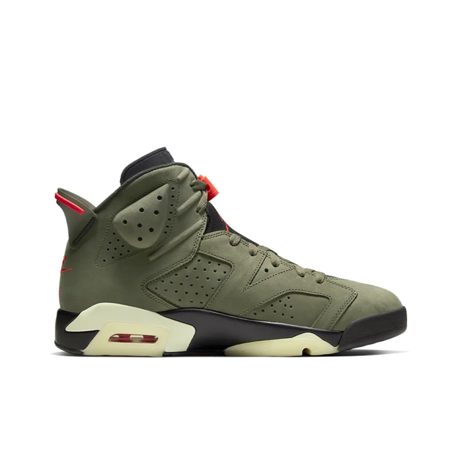 Travis Scott x Jordan Air Jordan 6 medium olive ts - вид с внутренней стороны