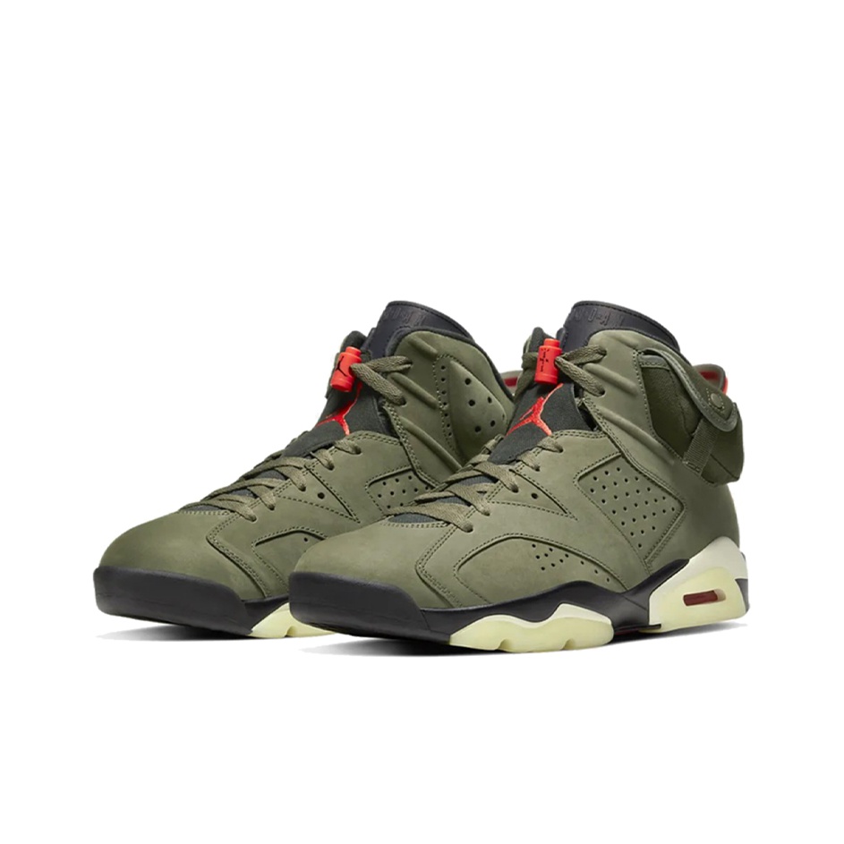 Travis Scott x Jordan Air Jordan 6 medium olive ts - вид спереди