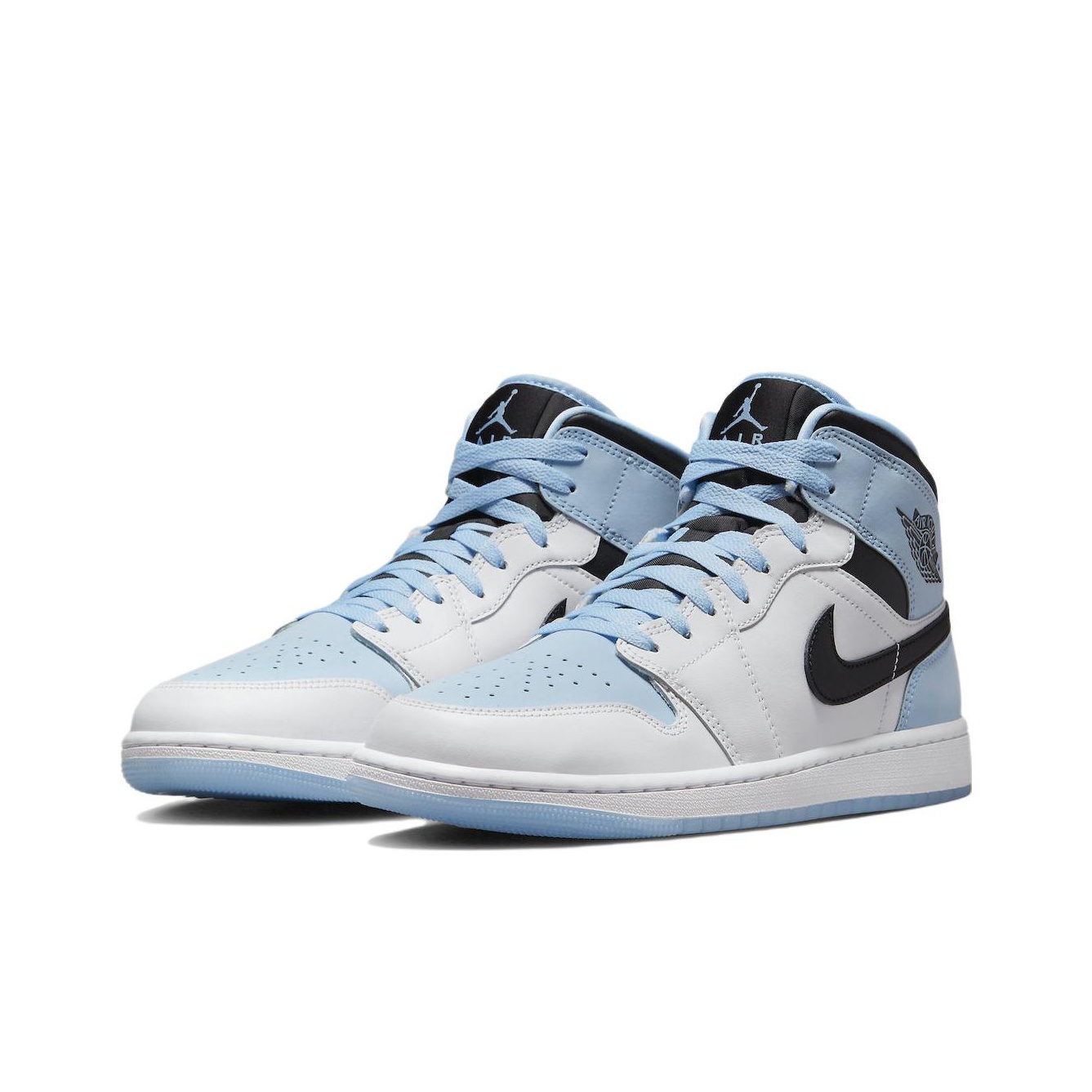Jordan Air Jordan 1 Mid White Ice Blue Black - front view