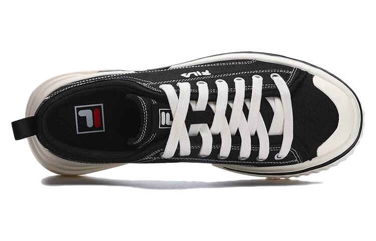 FILA Canvas Low Skate Shoes 'Black White' - front view