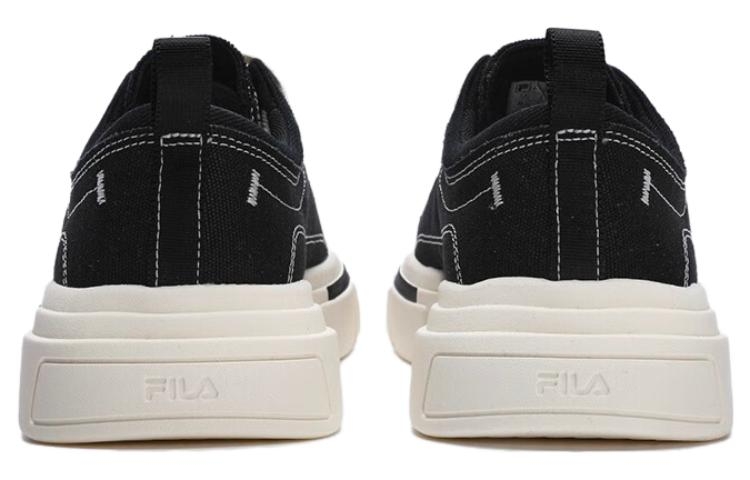 FILA Canvas Low Skate Shoes 'Black White' - rear view