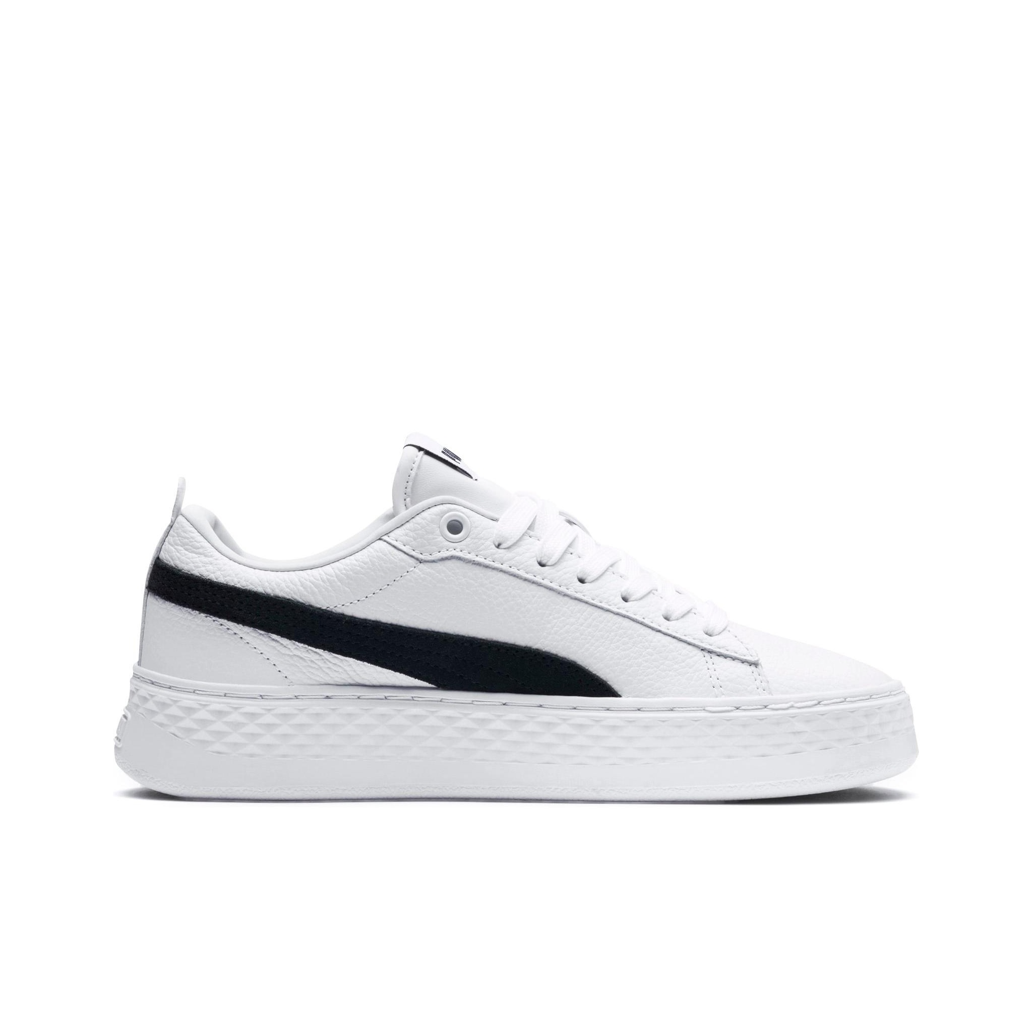 Puma Smash Platform L "White Black" - вид с внутренней стороны