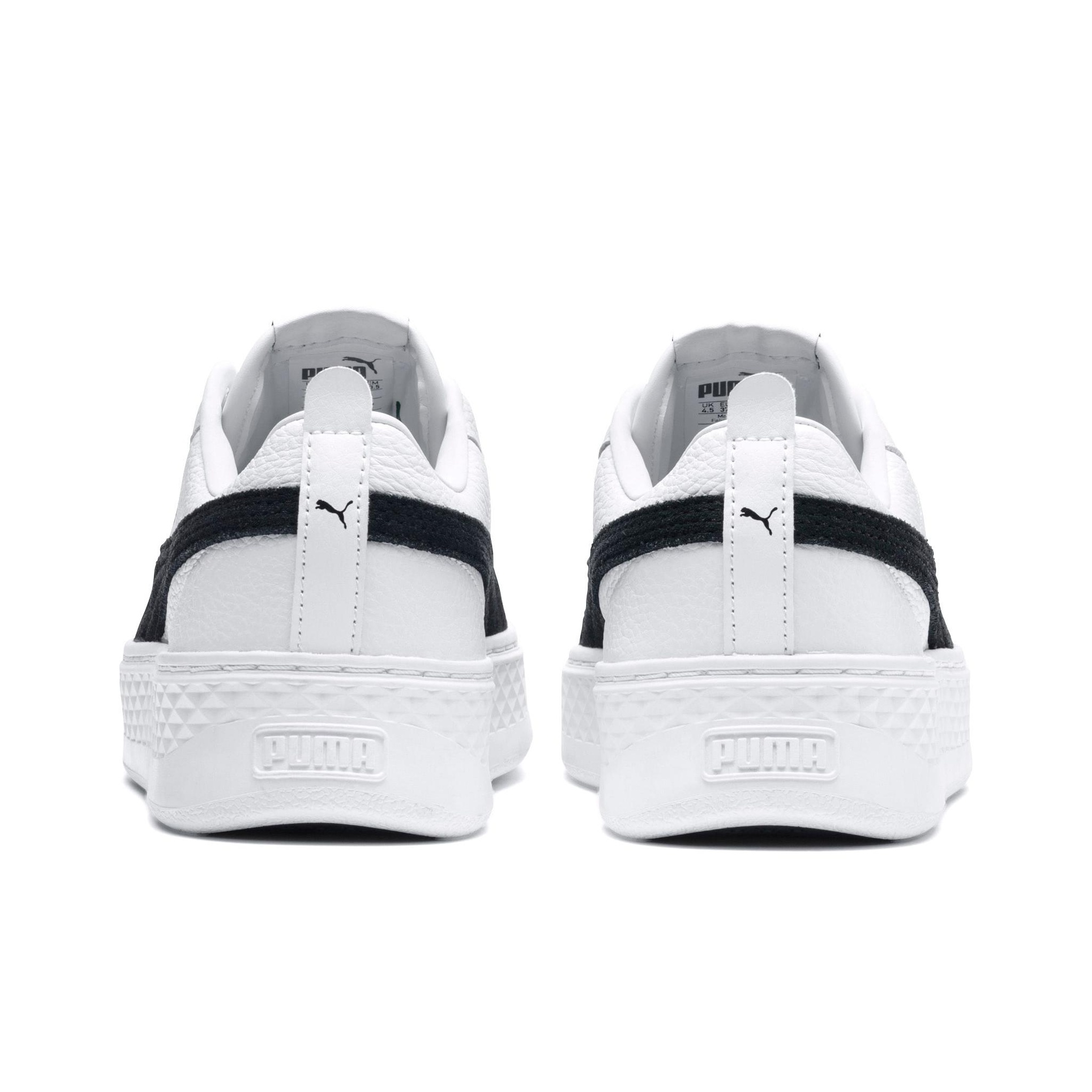 Puma Smash Platform L "White Black" - вид сзади