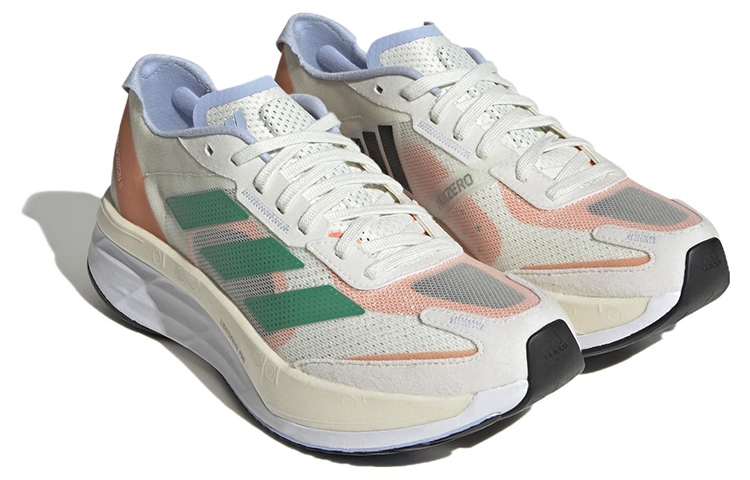 adidas Adizero Boston 11 'White Tint Court Green' - front view