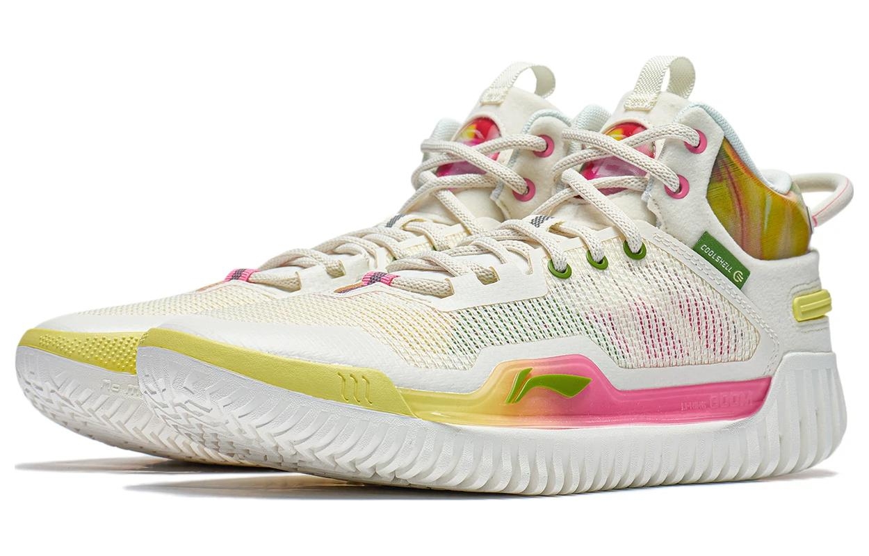 Li-Ning Badfive 3 White Yellow/Pink - вид спереди