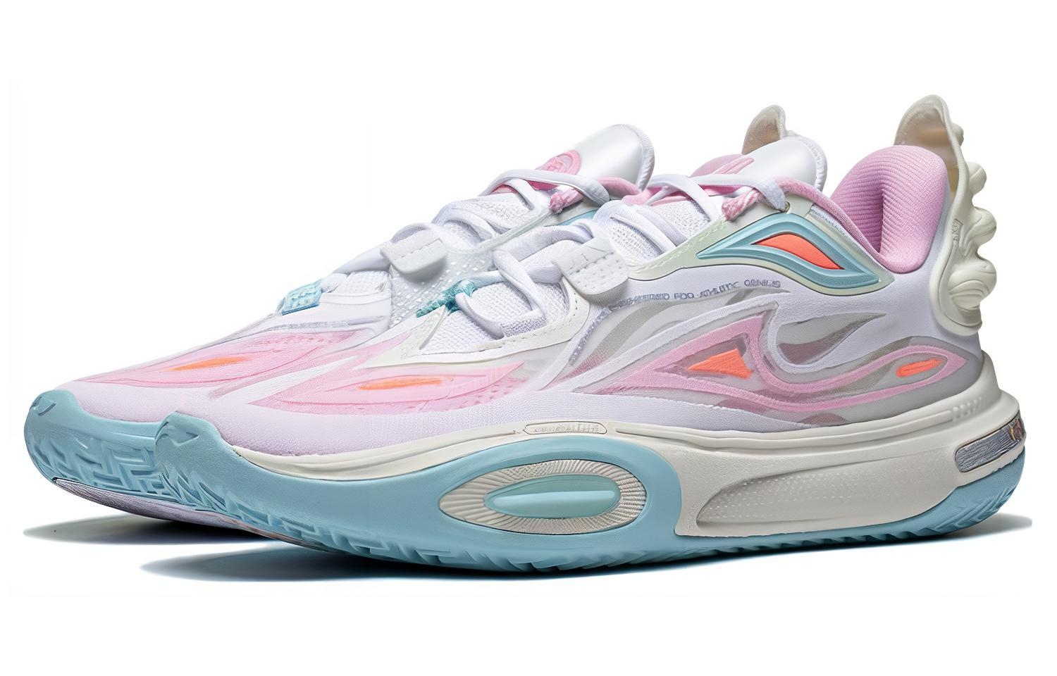 Li-Ning All City 11 V2 Kids & Youth White Blue Pink - вид спереди