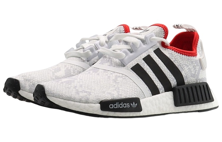 adidas originals NMD_R1 Stlt 'White Black Scarlet' - вид спереди