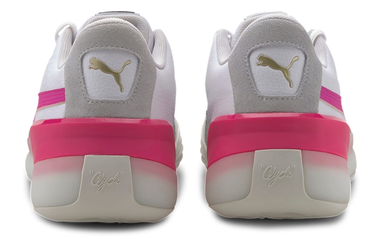 Puma Clyde Hardwood White Pink - вид сзади