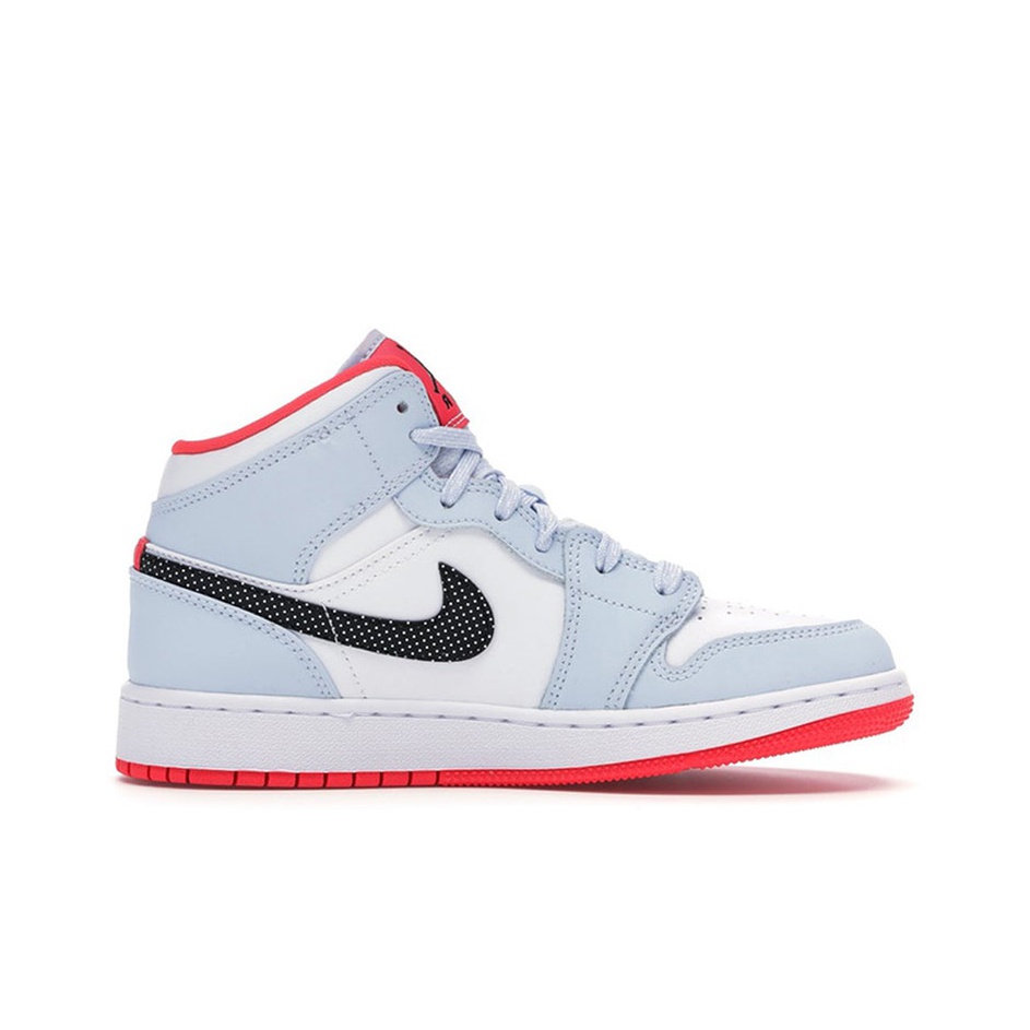 Jordan Air Jordan 1 Mid Half Blue Polka Dot Swoosh - вид с внутренней стороны