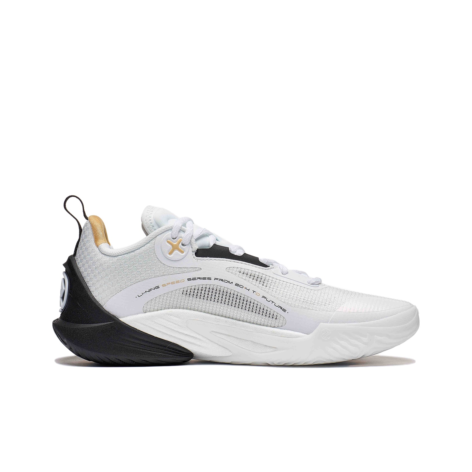 Li-Ning Speed 10 'White Gold Black' - вид с внутренней стороны
