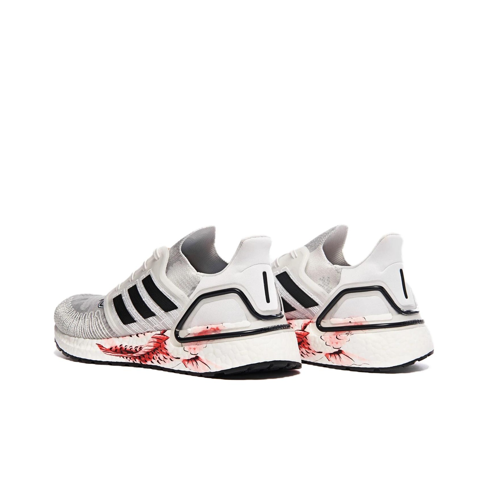 adidas Ultra Boost 2020 Running Shoes Crystal WhiteCore BlackSolar Red - вид спереди