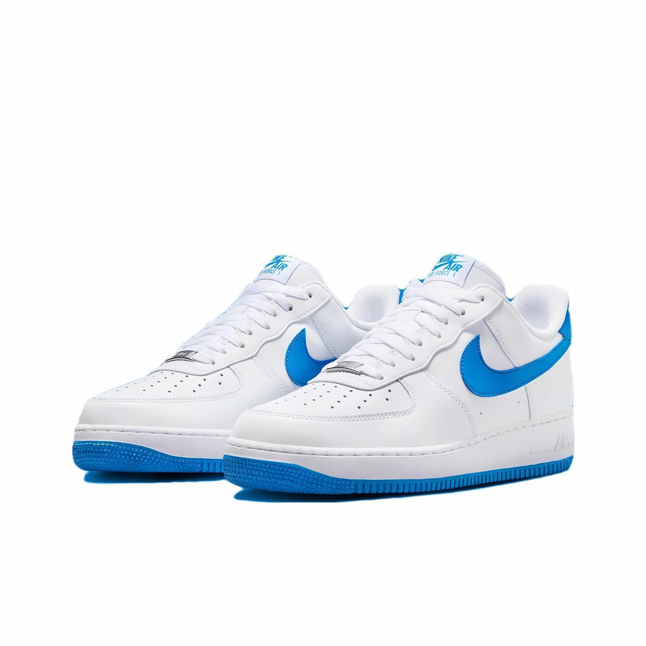 Nike Air Force 1 '07 Men's Shoes White/White/Photo Blue - вид спереди