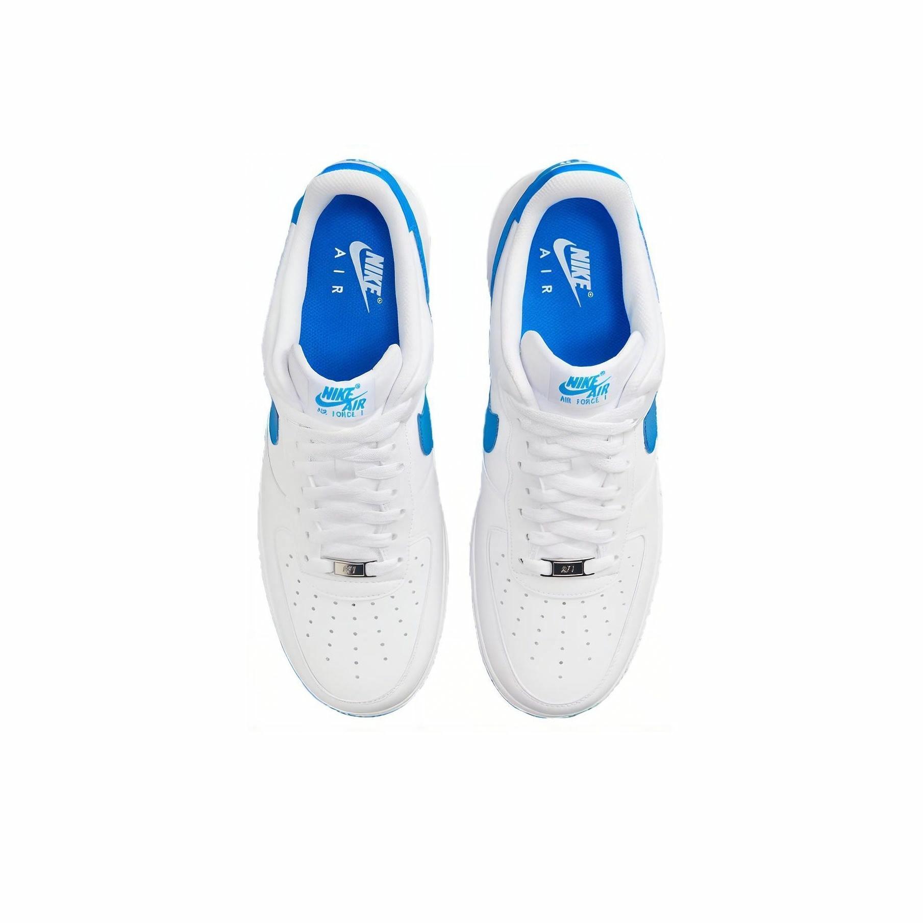 Nike Air Force 1 '07 Men's Shoes White/White/Photo Blue - вид сзади