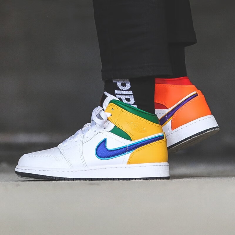 Jordan Air Jordan 1 Mid GS White Court Purple Teal - вид с внутренней стороны