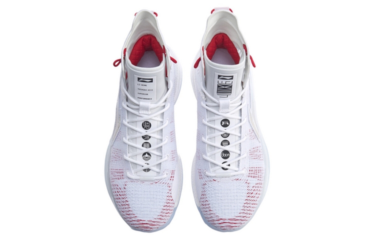 Li-Ning YuShuai 13 Boom White/Red - вид сзади
