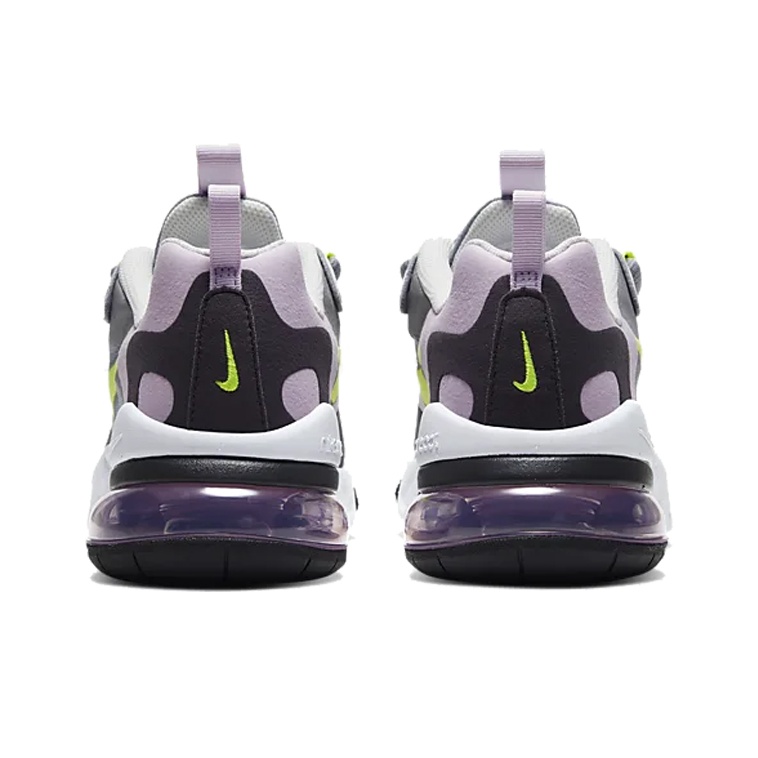 Nike Air Max 270 React GS Lemon Venom Grey Particle-Grey - вид сзади