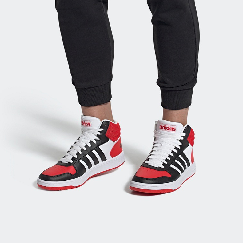 adidas neo Hoops 2.0 Mid Black Red - view 6