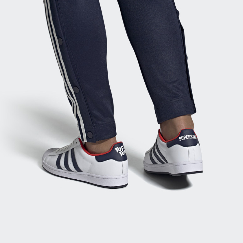 adidas originals Superstar Foundation Top Ten White Blue Red - вид 6