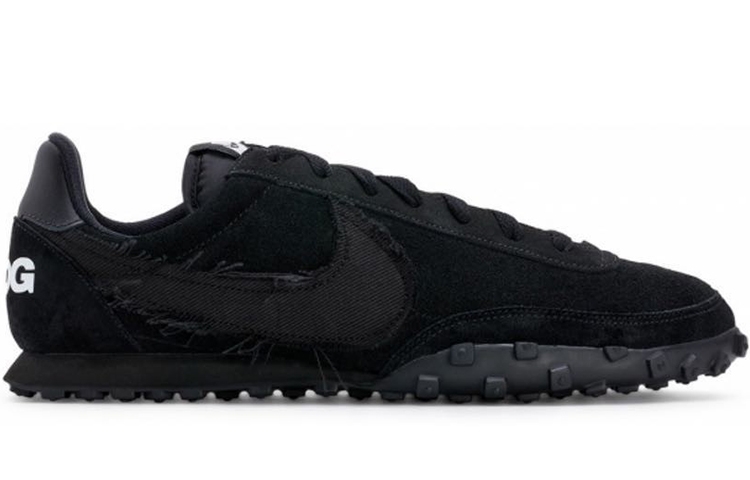 CDG x Nike Waffle Racer 2 Black - вид с внутренней стороны