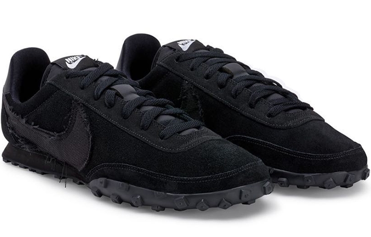 CDG x Nike Waffle Racer 2 Black - вид спереди