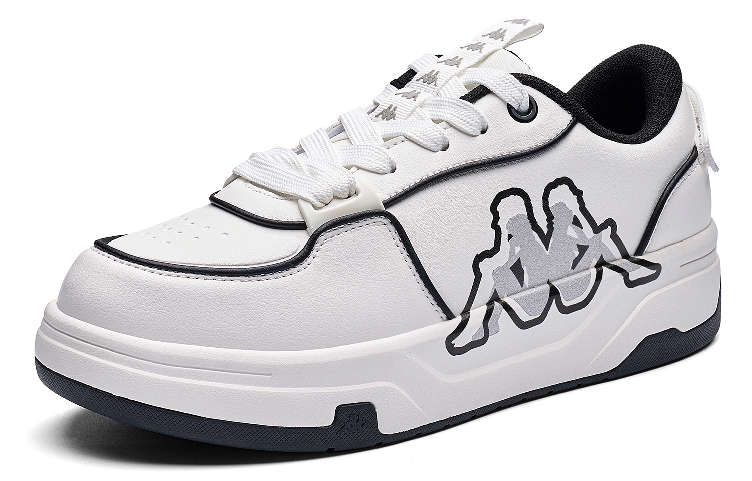 Kappa Panda Print Back to Back White Black - вид спереди