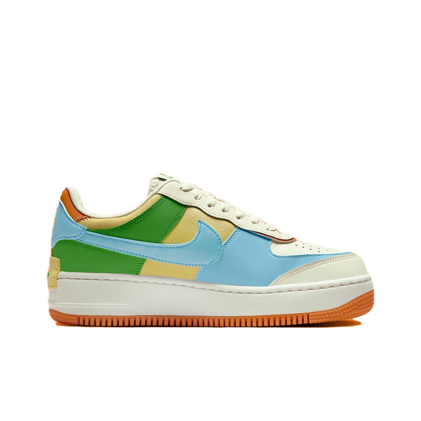 Nike Air Force 1 Shadow Coconut Milk Blue Gold - вид с внутренней стороны