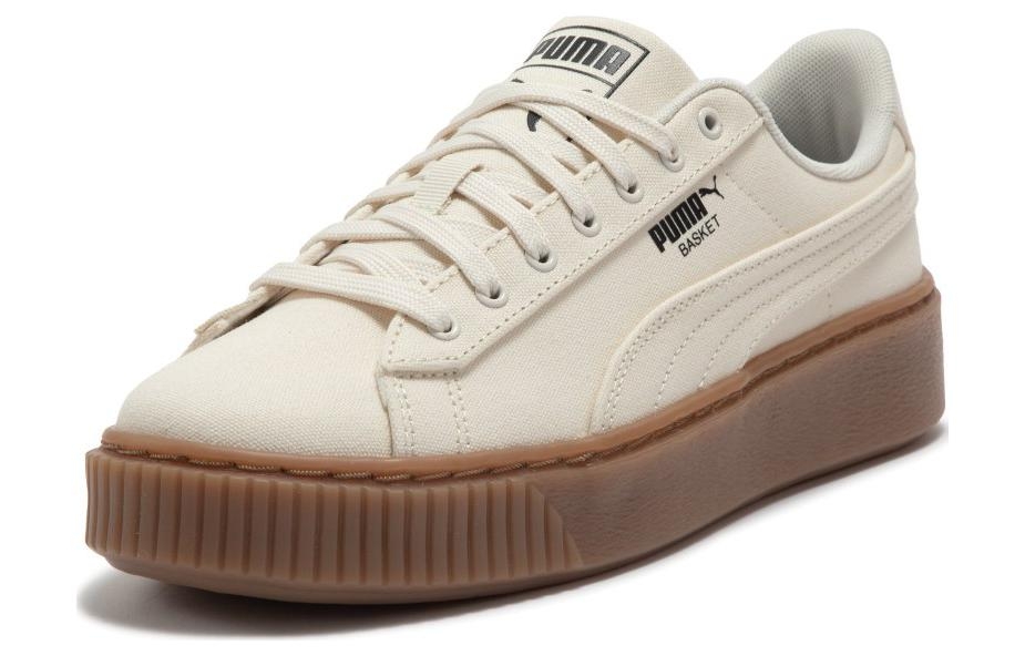 Puma Basket Platform Canvas 'Beige' - вид спереди