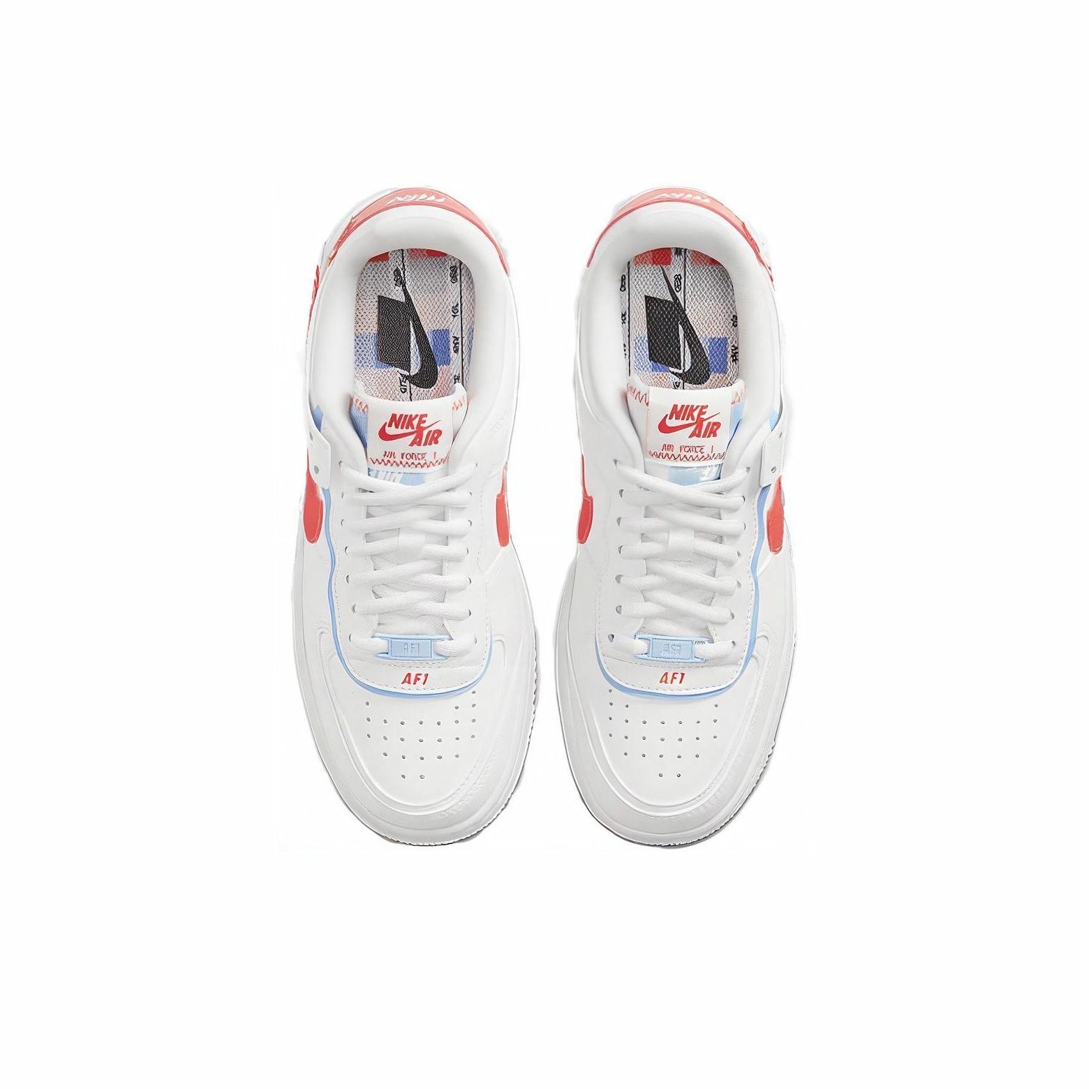 Nike Air Force 1 Shadow SE "Summit White/Team Orange" - вид сзади