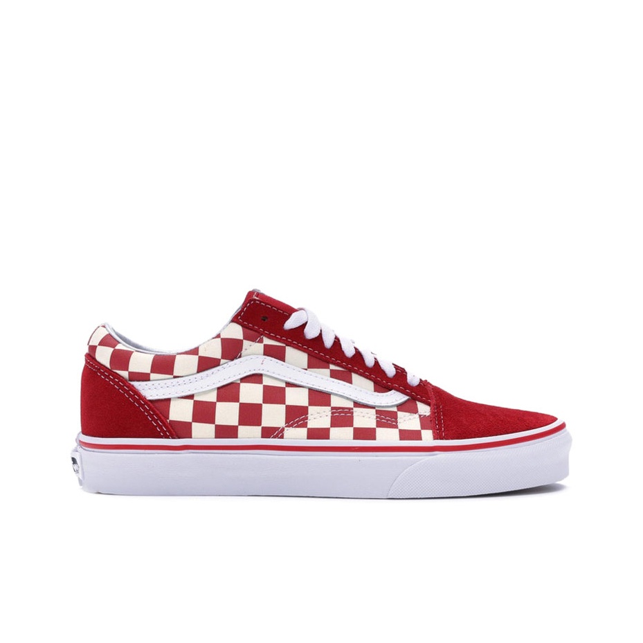 Vans Old Skool Checkerboard Racing Red - вид с внутренней стороны