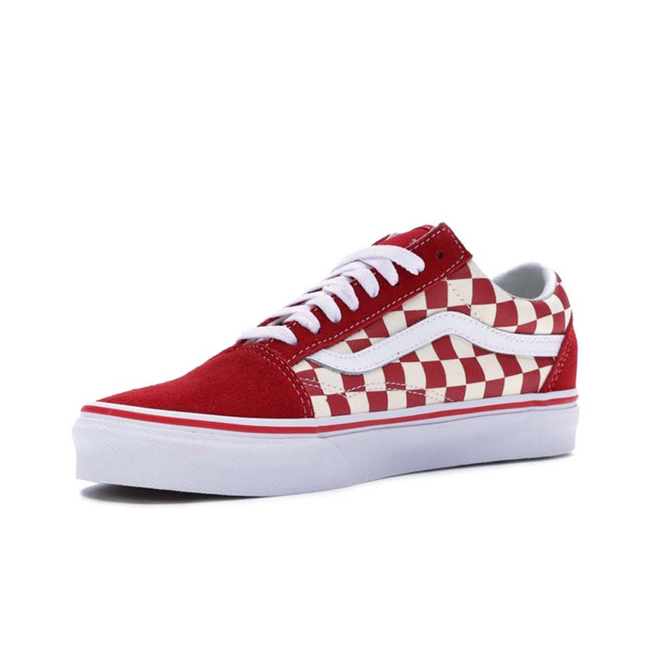 Vans Old Skool Checkerboard Racing Red - вид спереди